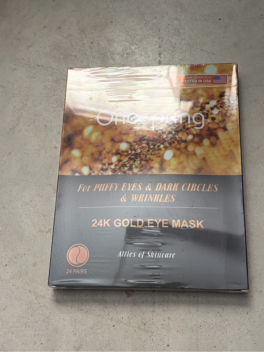 Onespring 24K Gold Eye Mask Patches 24 Pairs New